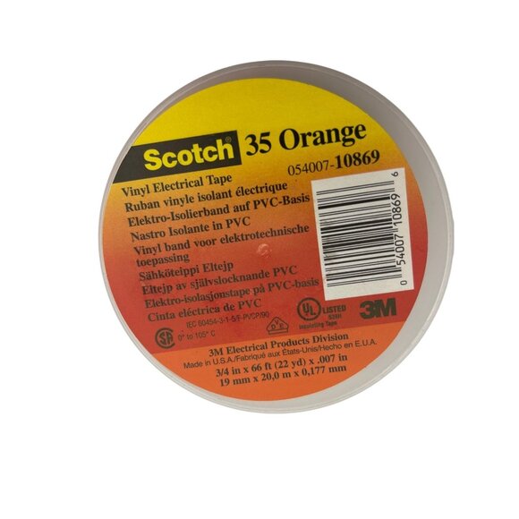 Scotch 35 Electrical Tape 3/4" X 66 Set 1: Yellow Brown White 2: Orange Red READ - Picture 6 of 16